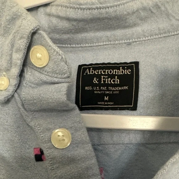 Abercrombie & Fitch Light Blue Shirt with Multicolor Accents - Picture 2 of 9